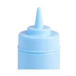 Choice 12 oz. Light Blue Wide Mouth Squeeze Bottle - 6/Pack