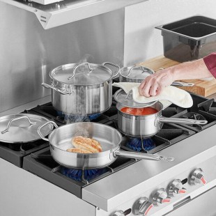 Vigor SS1 Series 8-Piece Induction Ready Stainless Steel Lodging Cookware Set with 1 Qt., 2 Qt. Sauce Pans, 6.75 Qt. Sauce Pot and Covers with 3 Qt. Saute Pan Vigor SS1 Series 8-Piece Induction Ready Stainless Steel Lodging Cookware Set with 1 Qt., 2 Qt. Sauce Pans, 6.75 Qt. Sauce Pot and Covers with 3 Qt. Saute Pan
