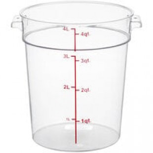 Carlisle 4 Qt. Clear Round Polycarbonate Food Storage Container