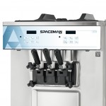 Spaceman 6250A-C Pressurized Dual Flavor Twin Twist Free-Standing Soft Serve Ice Cream Machine with 2 Hoppers and 3 Dispensers - 208-230V