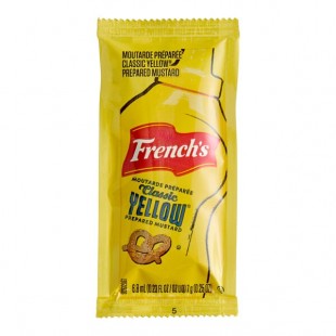 French's Classic Yellow Mustard 7 Gram Portion Packet - 500/Case French's Classic Yellow Mustard 7 Gram Portion Packet - 500/Case