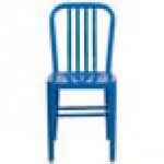 Flash Furniture CH-61200-18-BL-GG Blue Metal Indoor / Outdoor Chair with Vertical Slat Back Flash Furniture CH-61200-18-BL-GG Blue Metal Indoor / Outdoor Chair with Vertical Slat Back