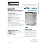 Scratch and Dent Champion UH-140B High Temperature Undercounter Dishwasher - 208/240V, 1 Phase