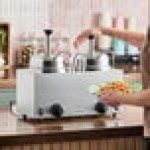Server Twin FSP 81230 3 Qt. Round Topping Warmer with 2 Pumps -120V, 1000W