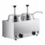 Server Twin FSP 81230 3 Qt. Round Topping Warmer with 2 Pumps -120V, 1000W