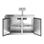 Avantco UDD-2-CT-S-4 Stainless Steel Kegerator / Beer Dispenser with Quadruple Tap Tower and Club Top - (2) 1/2 Keg Capacity