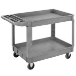 Carlisle UC452523 Gray Large Bin Top 2-Shelf Utility Cart- 45 Carlisle UC452523 Gray Large Bin Top 2-Shelf Utility Cart- 45