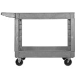 Carlisle UC452523 Gray Large Bin Top 2-Shelf Utility Cart- 45 Carlisle UC452523 Gray Large Bin Top 2-Shelf Utility Cart- 45
