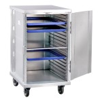 New Age Industrial Heavy-Duty Series 20-Pan Front-Load 1/2-Size Mobile Aluminum Enclosed Sheet Pan Rack 1296
