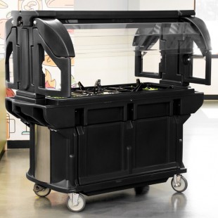 Cambro VBRU5110 Black 5' Versa Ultra Food / Salad Bar with Storage and Standard Casters