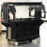 Cambro VBRU5110 Black 5' Versa Ultra Food / Salad Bar with Storage and Standard Casters