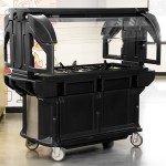 Cambro VBRU5110 Black 5' Versa Ultra Food / Salad Bar with Storage and Standard Casters