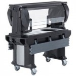 Cambro VBRU5110 Black 5' Versa Ultra Food / Salad Bar with Storage and Standard Casters