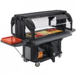 Cambro VBRU5110 Black 5' Versa Ultra Food / Salad Bar with Storage and Standard Casters