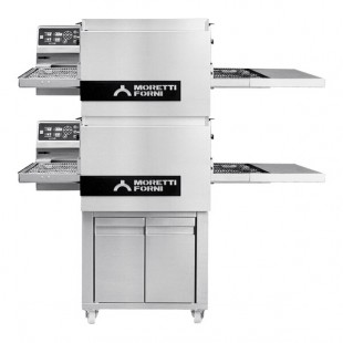 Moretti Forni T64E Electric Ventless Double Stacked Conveyor Oven with Closed Base - 208V, 1 Phase