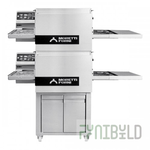 Moretti Forni T64E Electric Ventless Double Stacked Conveyor Oven with Closed Base - 208V, 1 Phase