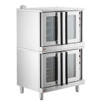 Cooking Performance Group FEC-200-BK Double Deck Standard Depth Full Size Electric Convection Oven - 208V, 1 Phase, 11 kW