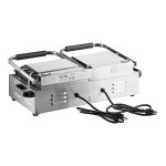 Avantco PG400 Commercial Dual Panini Sandwich Grill with Grooved Plates and 19 5/8 Avantco PG400 Commercial Dual Panini Sandwich Grill with Grooved Plates and 19 5/8