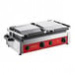 Avantco PG400 Commercial Dual Panini Sandwich Grill with Grooved Plates and 19 5/8 Avantco PG400 Commercial Dual Panini Sandwich Grill with Grooved Plates and 19 5/8