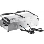 Avantco PG400 Commercial Dual Panini Sandwich Grill with Grooved Plates and 19 5/8 Avantco PG400 Commercial Dual Panini Sandwich Grill with Grooved Plates and 19 5/8