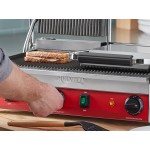 Avantco PG400 Commercial Dual Panini Sandwich Grill with Grooved Plates and 19 5/8 Avantco PG400 Commercial Dual Panini Sandwich Grill with Grooved Plates and 19 5/8