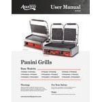 Avantco PG400 Commercial Dual Panini Sandwich Grill with Grooved Plates and 19 5/8 Avantco PG400 Commercial Dual Panini Sandwich Grill with Grooved Plates and 19 5/8