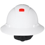 3M SecureFit H-801SFR-UV White 4-Point Ratchet Suspension Full Brim Hard Hat with UVicator