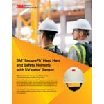 3M SecureFit H-801SFR-UV White 4-Point Ratchet Suspension Full Brim Hard Hat with UVicator