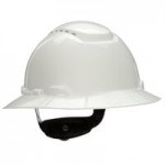 3M SecureFit H-801SFR-UV White 4-Point Ratchet Suspension Full Brim Hard Hat with UVicator