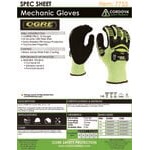 Cordova OGRE CRX-3 15 Gauge Hi-Vis Green CRX Fiber Touchscreen Food-Safe Gloves with Black Sandy Nitrile Palm Coating and TPR Protectors - Large