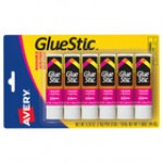 Avery® 98073 GlueStic 1.27 oz. Large White Washable Nontoxic Permanent GlueStick - 6/Box