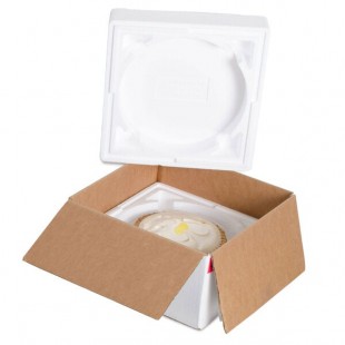Polar Tech Thermo Chill Round Interior Pie / Cake / Pizza Insulated Shipping Box with Foam Container 10