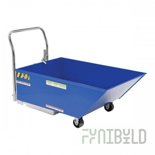 Vestil 0.33 Cubic Yard Mobile Low Profile Steel Parts Hopper with (3) 4