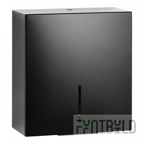 Bobrick Fino B-9890.MBLK Surface-Mounted Stainless Steel Single Jumbo Roll Toilet Tissue Holder with Matte Black Finish
