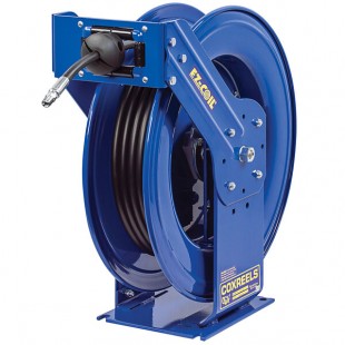 Coxreels EZ-THP-350 EZ-COIL Spring Rewind Truck Mount Grease and Hydraulic Oil Hose Reel with (1) High Pressure 3/8