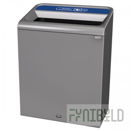 Rubbermaid® 1961508 Configure 45 Gallon Stenni Gray 1 Stream Mixed Recycling Indoor Rectangular Recycling Bin