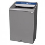 Rubbermaid® 1961508 Configure 45 Gallon Stenni Gray 1 Stream Mixed Recycling Indoor Rectangular Recycling Bin