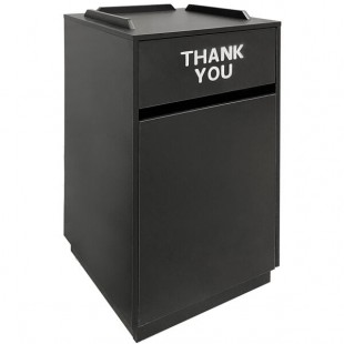 American Tables & Seating ATS-TR1-BLK 35 Gallon Black Melamine Waste Receptacle Enclosure with American Tables & Seating ATS-TR1-BLK 35 Gallon Black Melamine Waste Receptacle Enclosure with