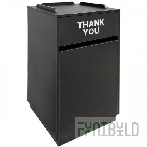 American Tables & Seating ATS-TR1-BLK 35 Gallon Black Melamine Waste Receptacle Enclosure with 