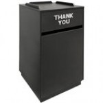 American Tables & Seating ATS-TR1-BLK 35 Gallon Black Melamine Waste Receptacle Enclosure with 