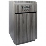 American Tables & Seating ATS-TR1-BLK 35 Gallon Black Melamine Waste Receptacle Enclosure with 