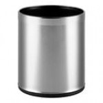 Lancaster Table & Seating 2.1 Gallon Black Steel Round Decorative Wastebasket with Open Top Lancaster Table & Seating 2.1 Gallon Black Steel Round Decorative Wastebasket with Open Top