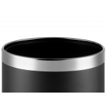 Lancaster Table & Seating 2.1 Gallon Black Steel Round Decorative Wastebasket with Open Top Lancaster Table & Seating 2.1 Gallon Black Steel Round Decorative Wastebasket with Open Top