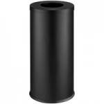 Lancaster Table & Seating 2.1 Gallon Black Steel Round Decorative Wastebasket with Open Top Lancaster Table & Seating 2.1 Gallon Black Steel Round Decorative Wastebasket with Open Top