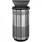 Witt Industries SC35P-01-DT Black, Standard Series 35 Gallon Perforated Steel Outdoor Trash Can with Push Door Dome Top Lid Witt Industries SC35P-01-DT Black, Standard Series 35 Gallon Perforated Steel Outdoor Trash Can with Push Door Dome Top Lid