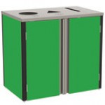 Lakeside 3415VC Stainless Steel Rectangular Refuse / Recycle / Paper Station with Top Access and Victorian Cherry Laminate Finish - 37 1/2 Lakeside 3415VC Stainless Steel Rectangular Refuse / Recycle / Paper Station with Top Access and Victorian Cherry Laminate Finish - 37 1/2