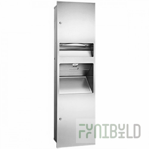 American Specialties, Inc. Simplicity 10-64672 Stainless Steel Cabinet with Paper Towel Dispenser and 6.8 Gallon Trash Can for 10-64672-1 / 10-64672-2