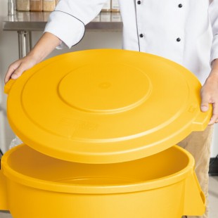 Carlisle 84103304 Bronco 32 Gallon Yellow Flat Round Trash Can Lid Carlisle 84103304 Bronco 32 Gallon Yellow Flat Round Trash Can Lid