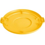 Carlisle 84103304 Bronco 32 Gallon Yellow Flat Round Trash Can Lid