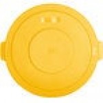 Carlisle 84103304 Bronco 32 Gallon Yellow Flat Round Trash Can Lid